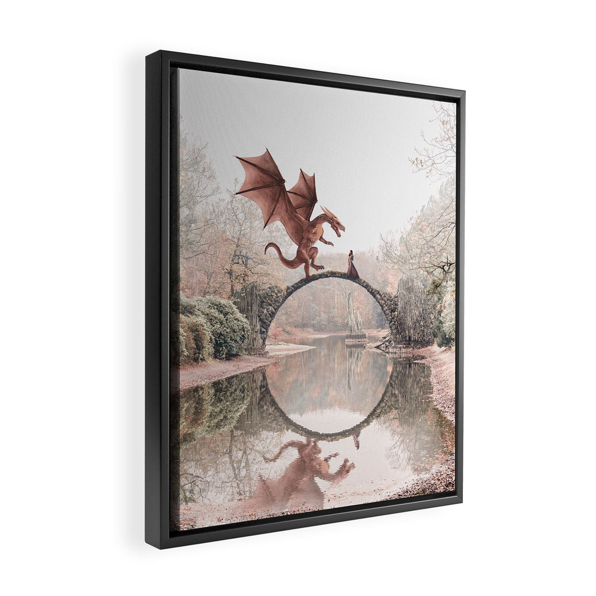 Dragon & Princess Framed Canvas Print Gallery Image 2
