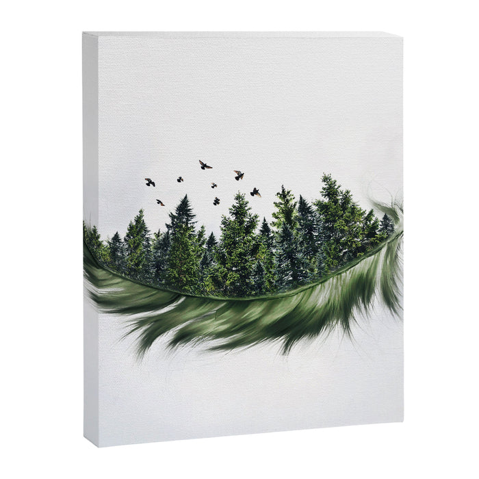 Earth Feather â¢ Green Feather I Canvas Print Gallery Image 1