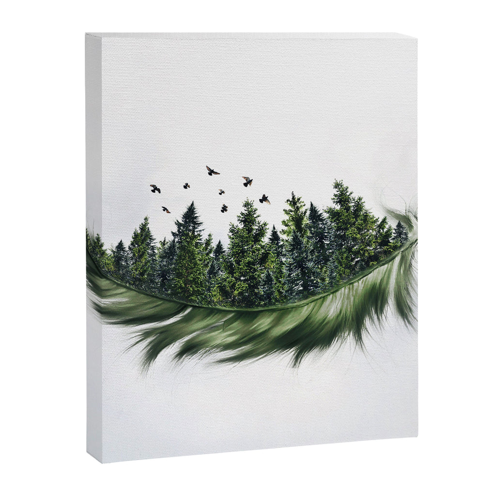 Earth Feather â¢ Green Feather I Canvas Print Gallery Image 8