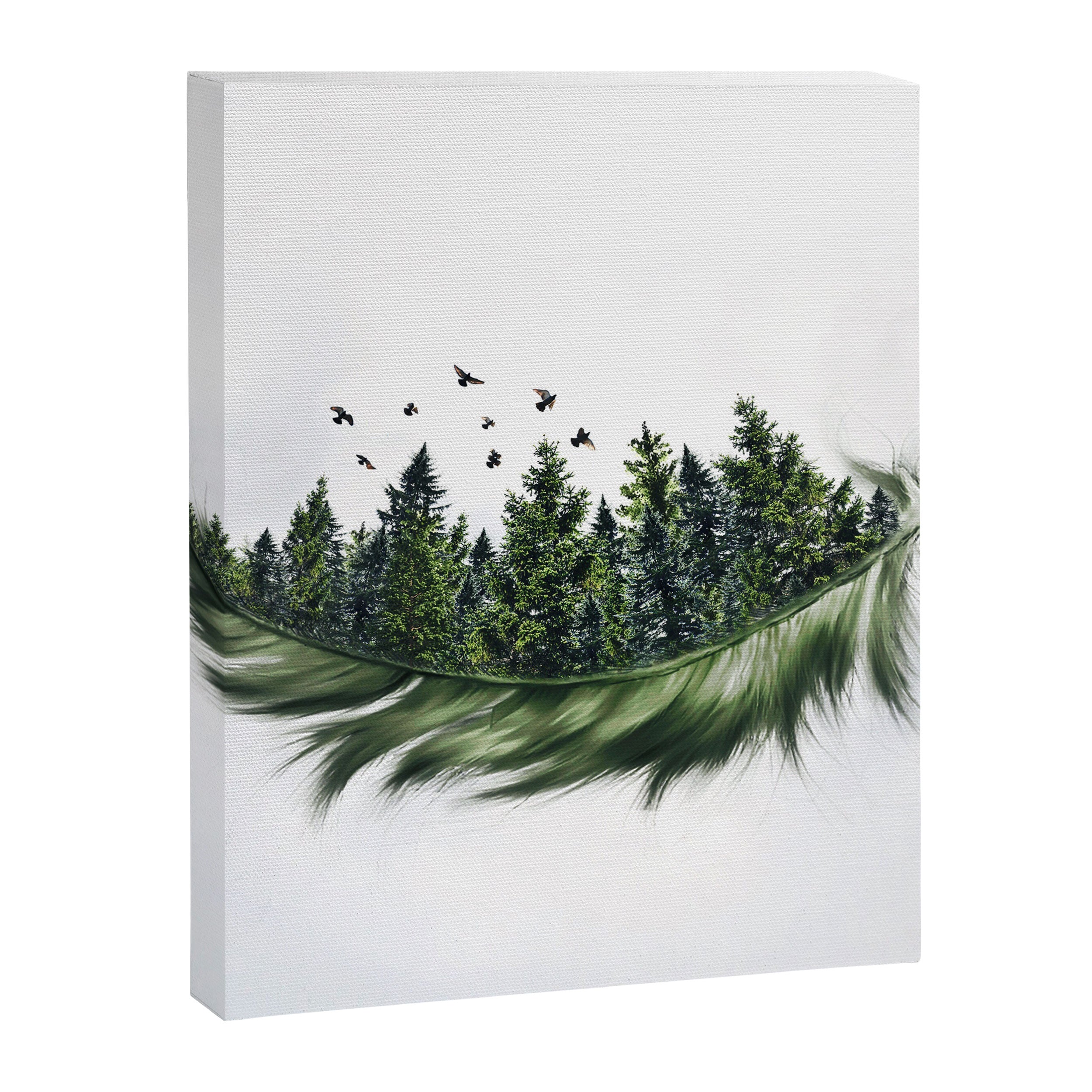 Earth Feather â¢ Green Feather I Canvas Print Gallery Image 8