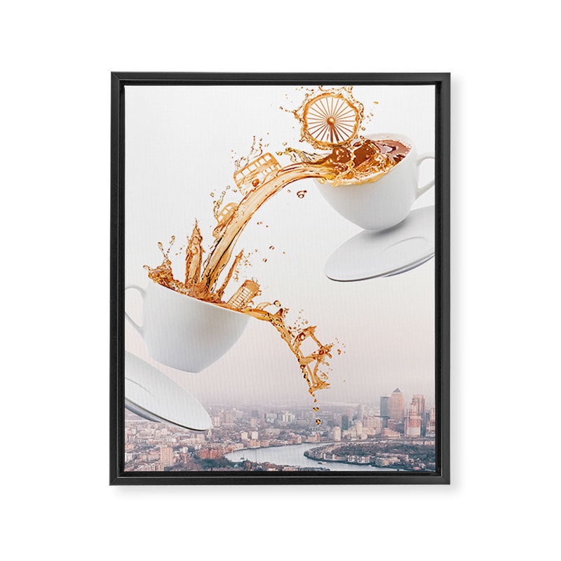 London in a Tea Cup Framed Canvas Print Gallery Image 8