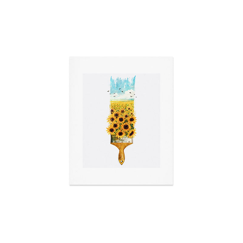 Painting Sunflowers Art Print Gallery Image 1