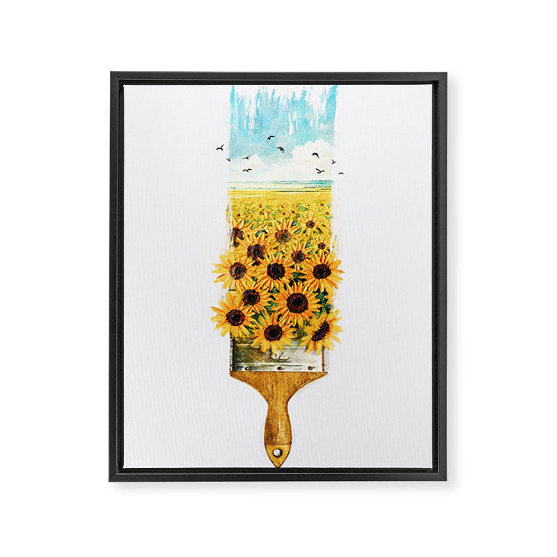Painting Sunflowers Framed Canvas Print Gallery Image 8