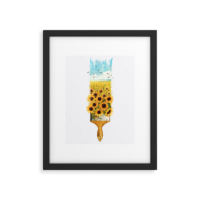 Painting Sunflowers Framed Art Print Gallery Image 1