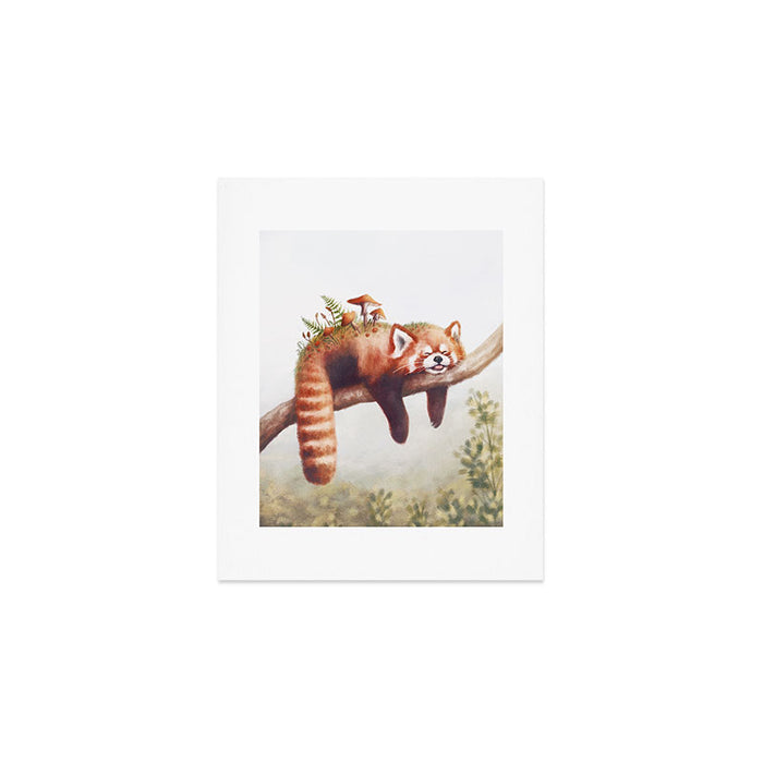 Sleepy Red Panda Art Print Gallery Image 1