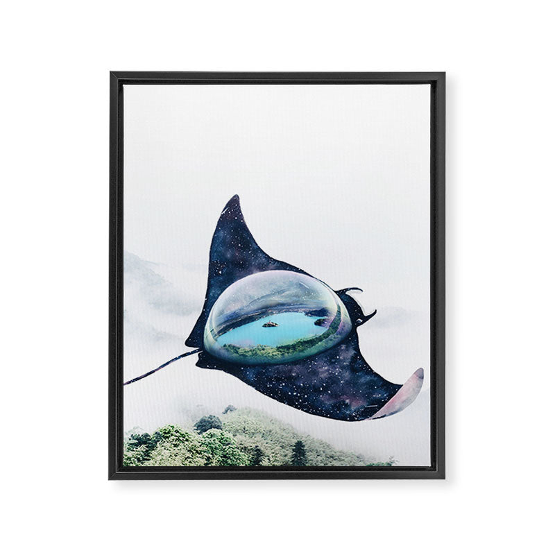 Space Manta Ray Framed Canvas Print Gallery Image 8