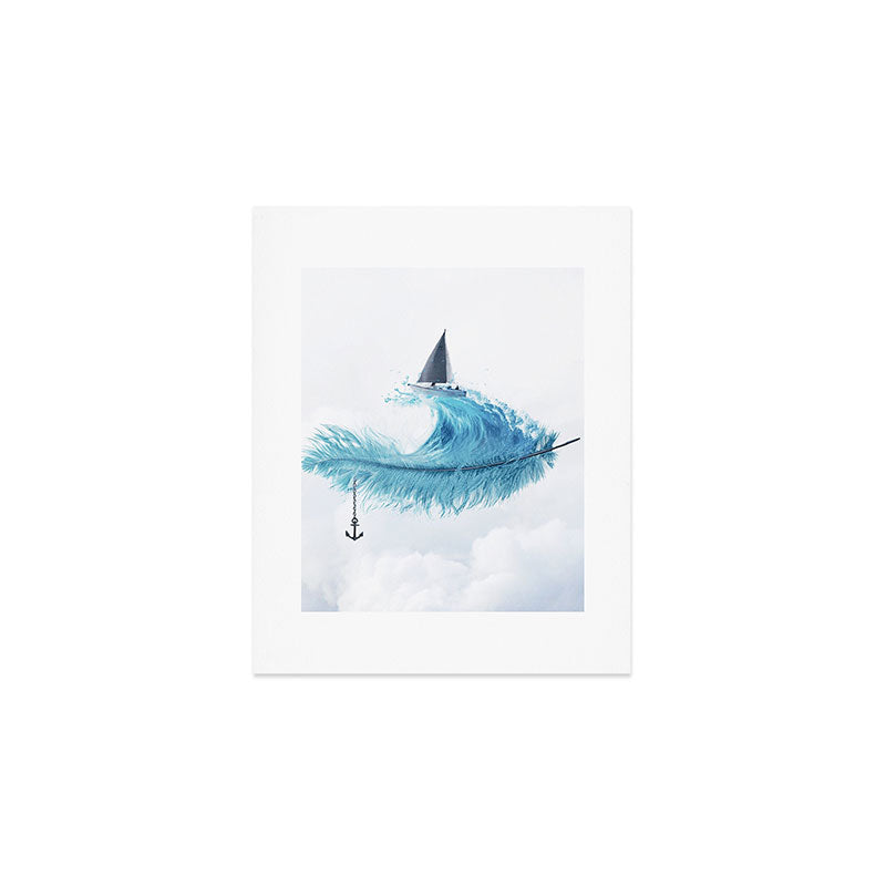 Water Feather â¢ Blue Feather I Art Print Gallery Image 1