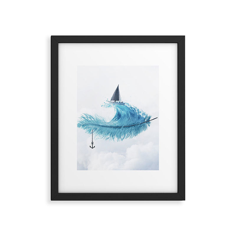 Water Feather â¢ Blue Feather I Framed Art Print Gallery Image 4