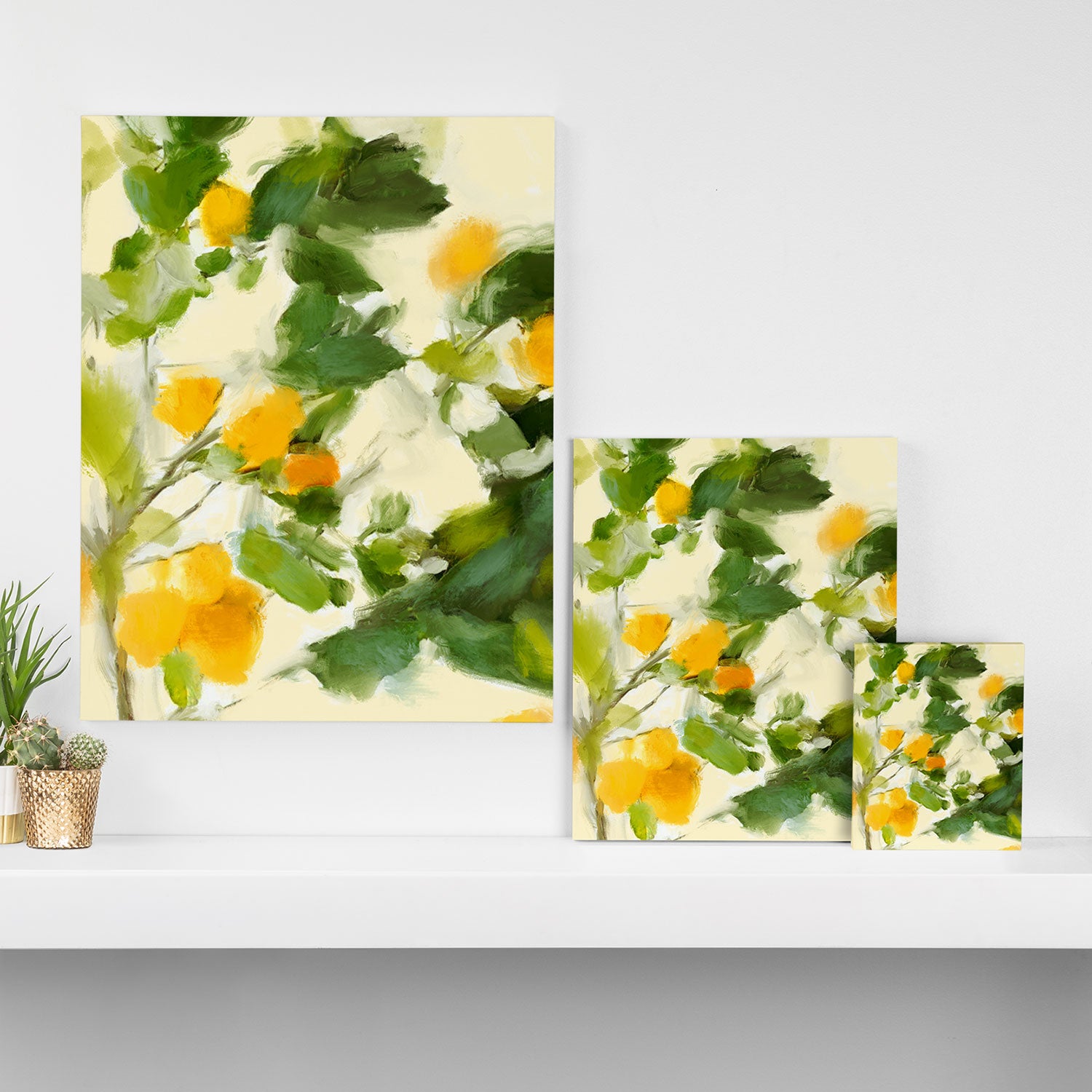 abstract art lemon tree Canvas Print Gallery Image 3