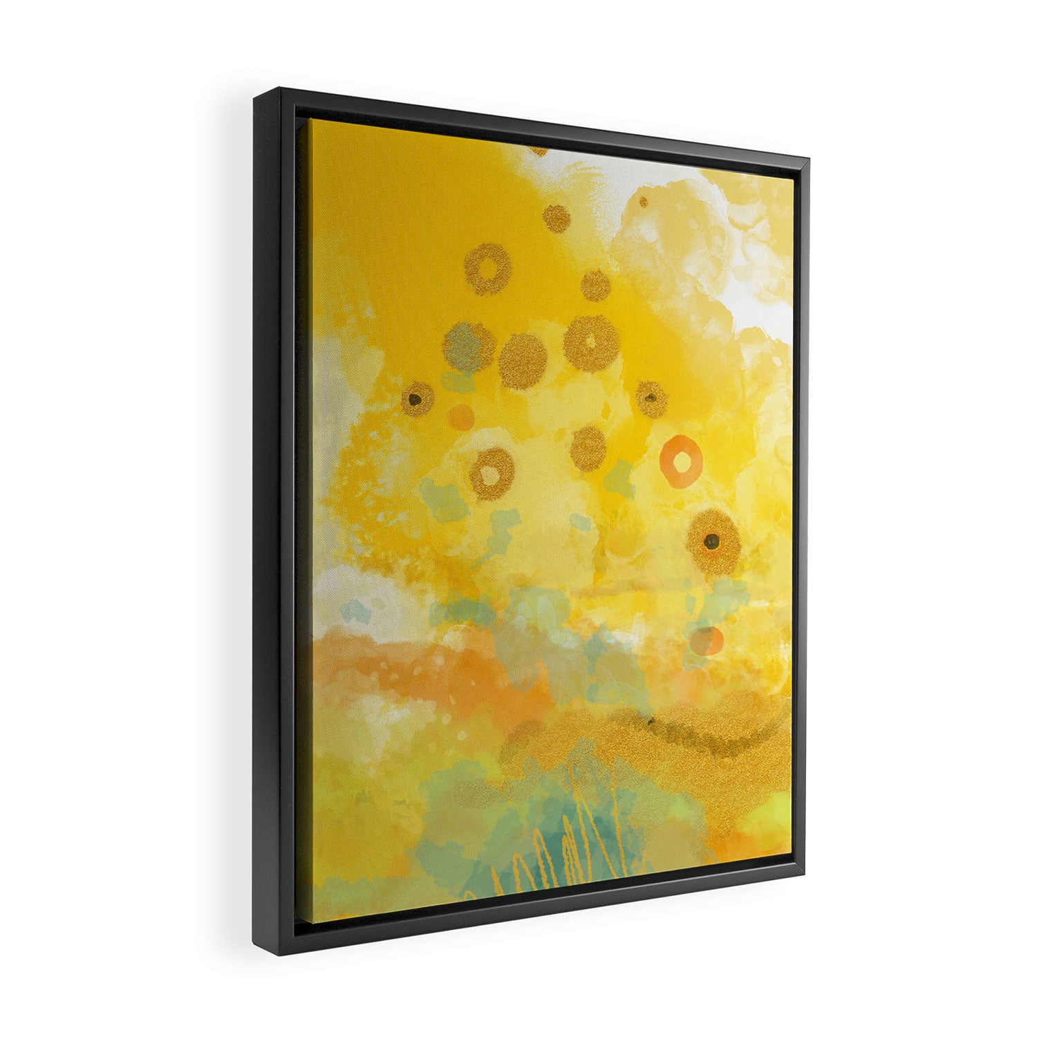 Abstract autumn with gold and warm light Framed Canvas Print Gallery Image 2