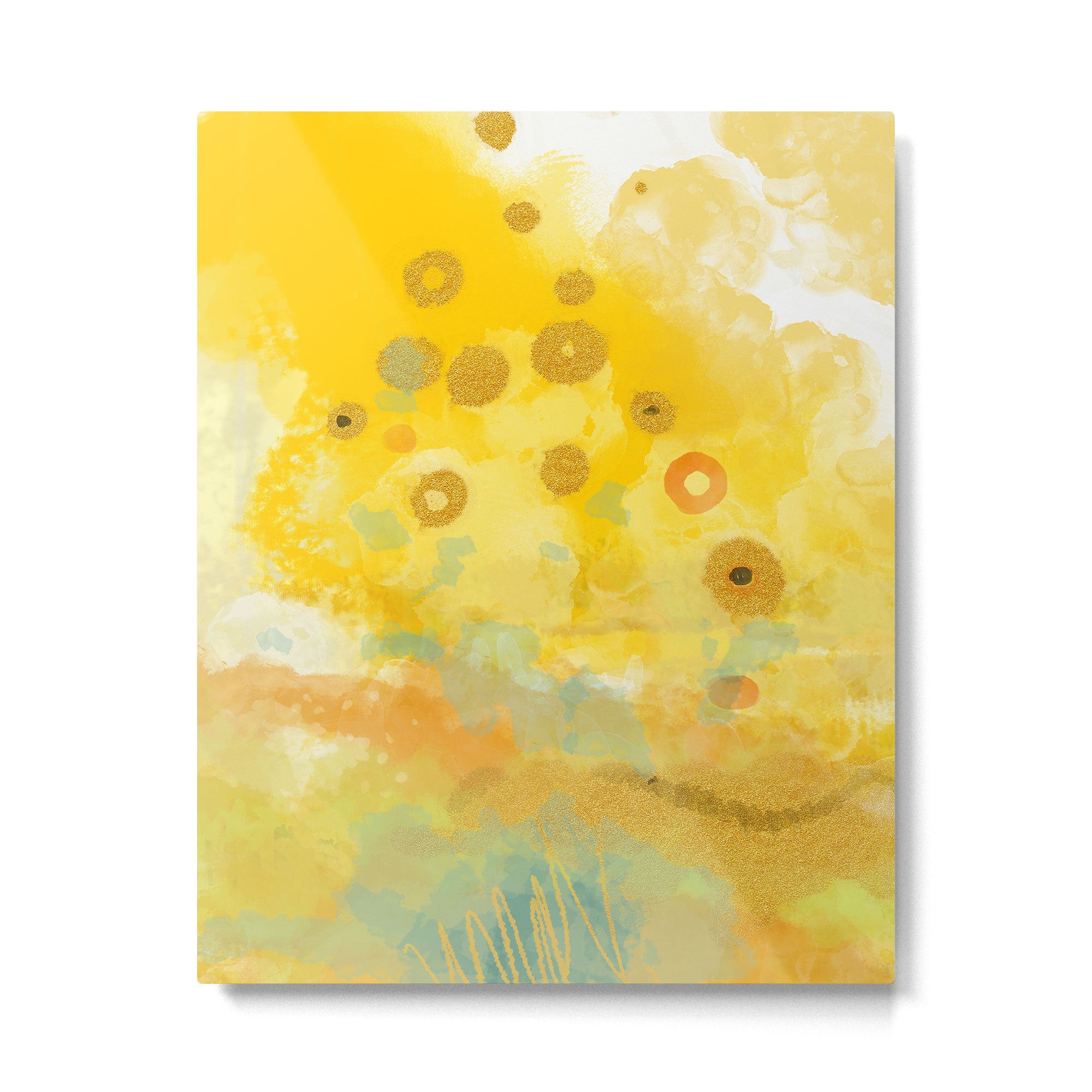 Abstract autumn with gold and warm light Metal Print Gallery Image 4