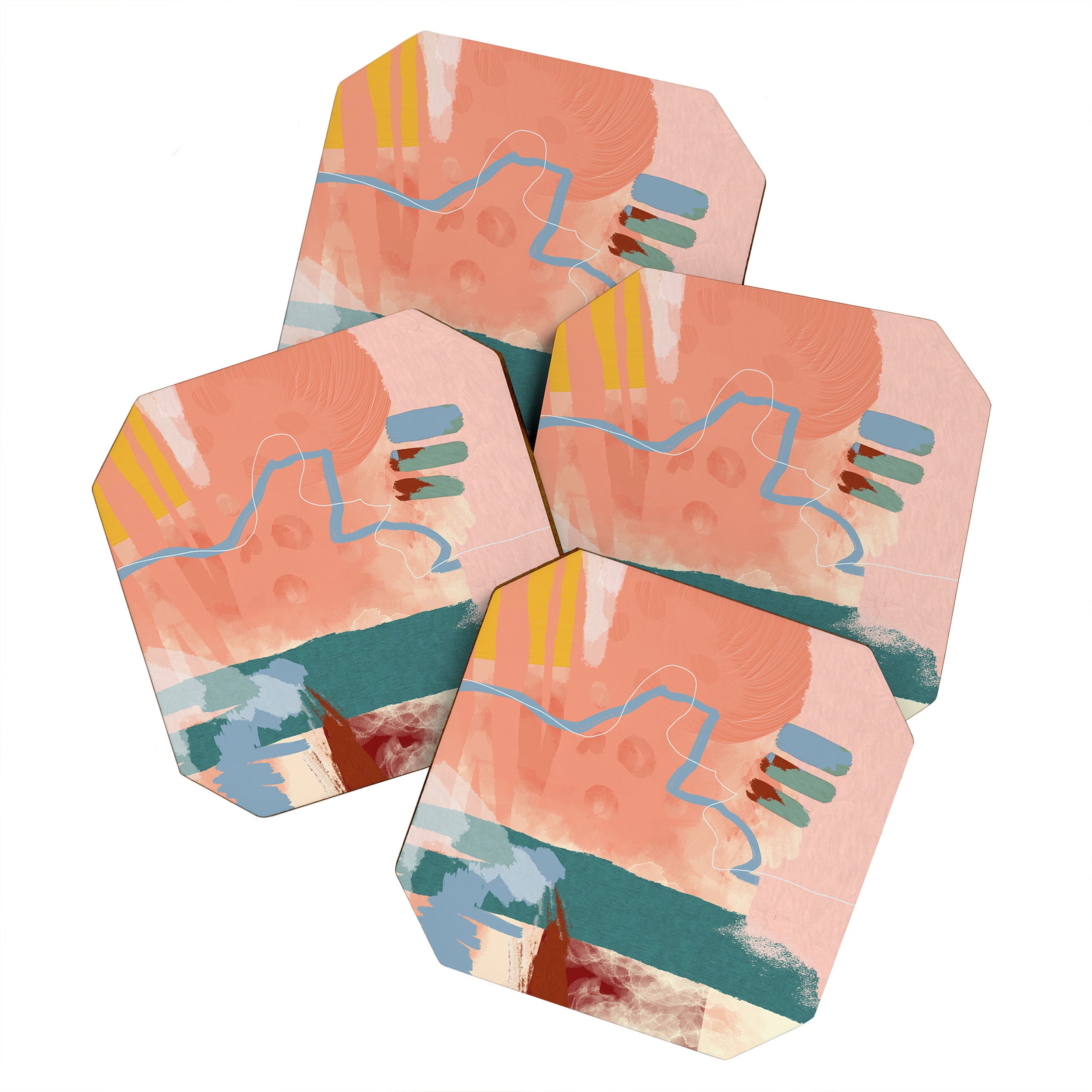 abstract brush & color study Coaster Gallery Image 1
