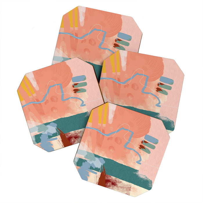 abstract brush & color study Coaster Gallery Image 1