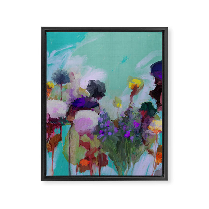 abstract floral bloom Framed Canvas Print Gallery Image 1