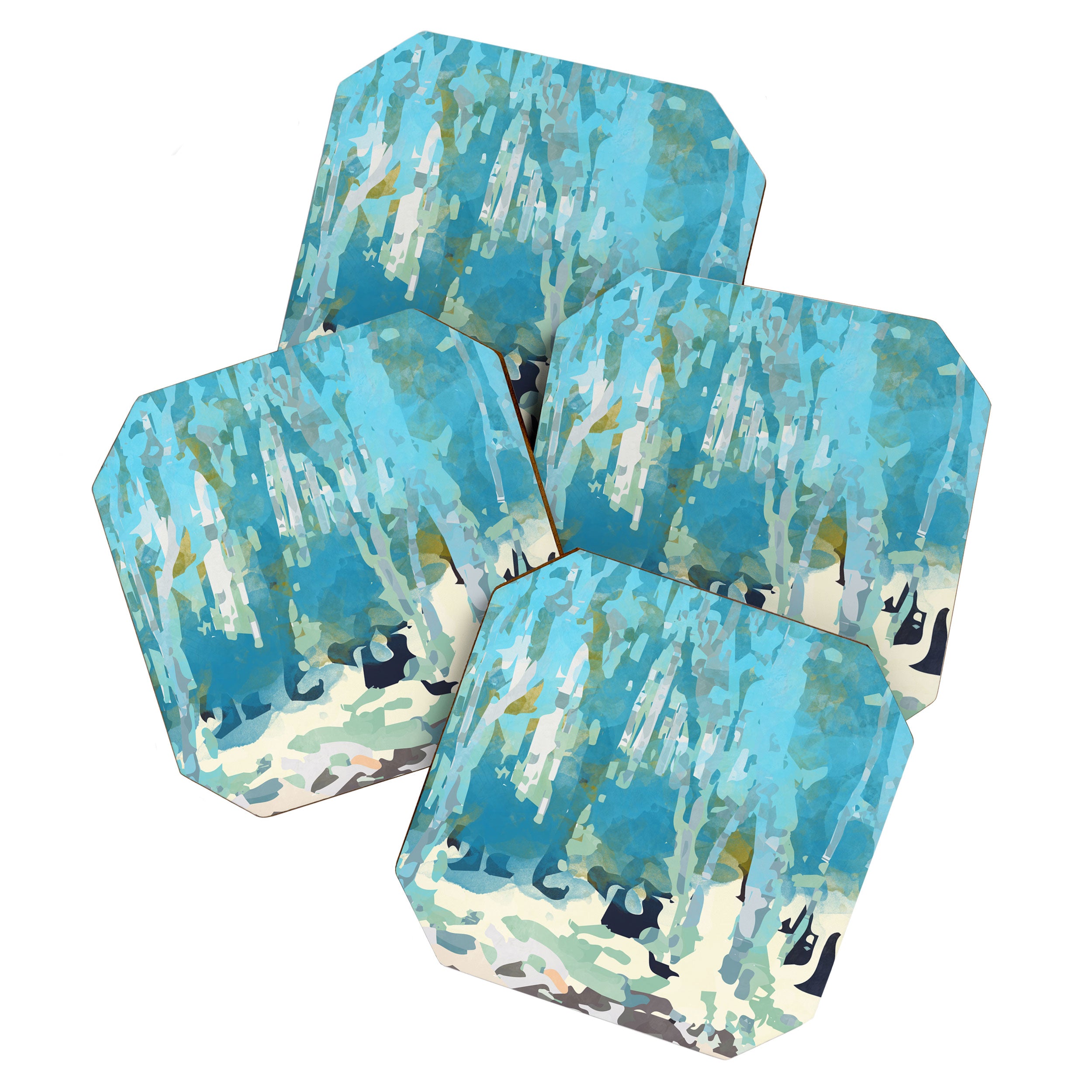 abstract forest in pastels Coaster Gallery Image 1