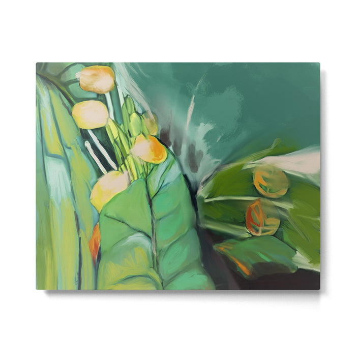 Abstract Green Leaves Metal Print Gallery Image 1