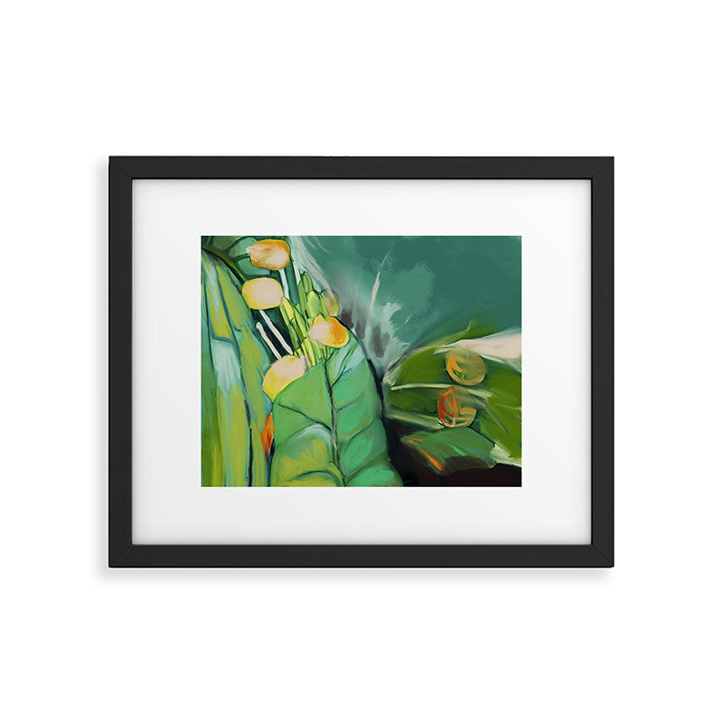 Abstract Green Leaves Framed Art Print Gallery Image 5
