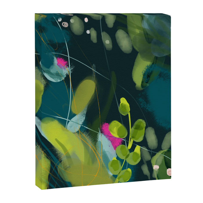 abstract jungle fever leaves in floral green Canvas Print Gallery Image 1