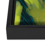 abstract jungle fever leaves in floral green Framed Canvas Print Gallery Image 3