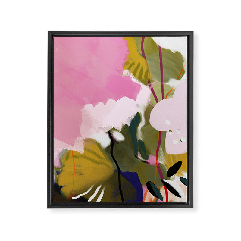 abstract jungle leaves Framed Canvas Print Gallery Image 8