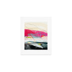 abstract landscape with pink sky over white cloud mountain Art Print Gallery Image 1