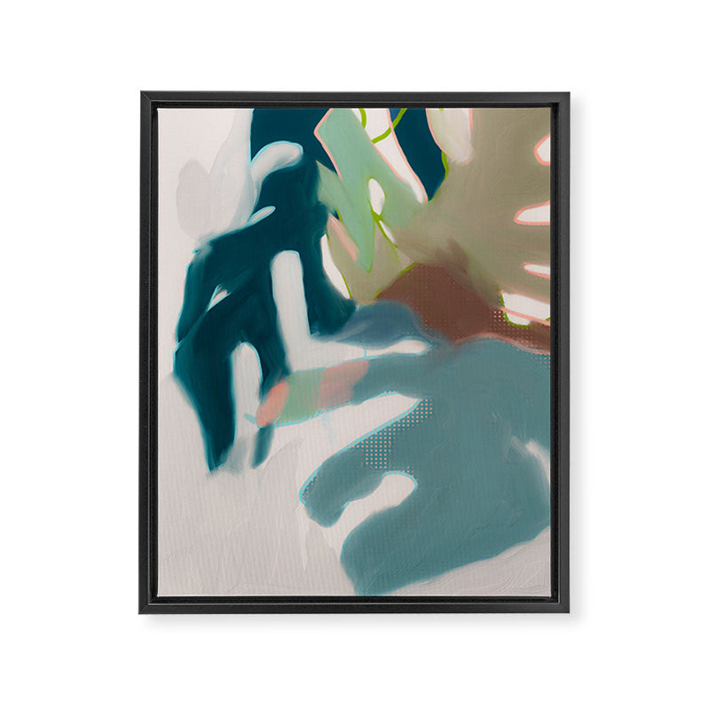 abstract pastel leaves 2 Framed Canvas Print Gallery Image 6
