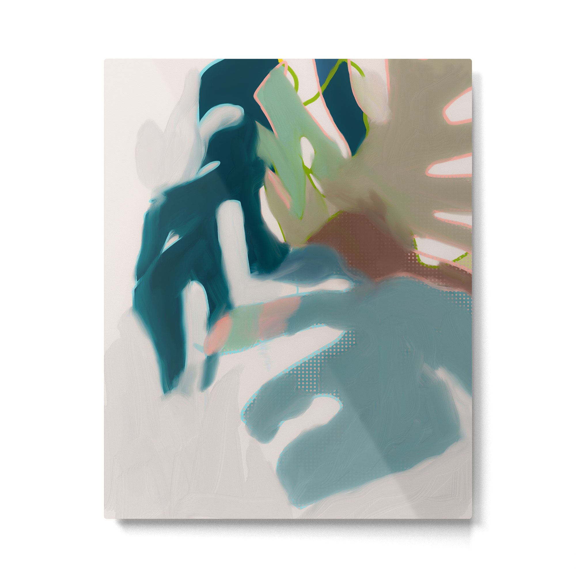 abstract pastel leaves 2 Metal Print Gallery Image 4