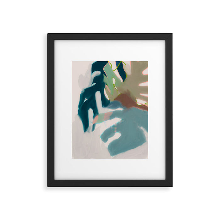 abstract pastel leaves 2 Framed Art Print Gallery Image 1