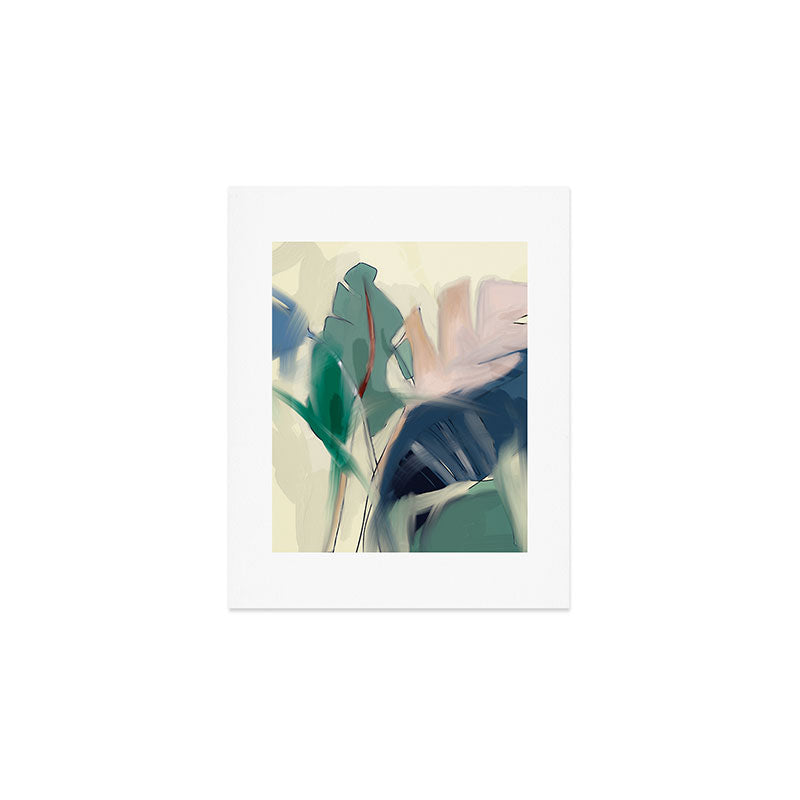 abstract pastel leaves 3 Art Print Gallery Image 1