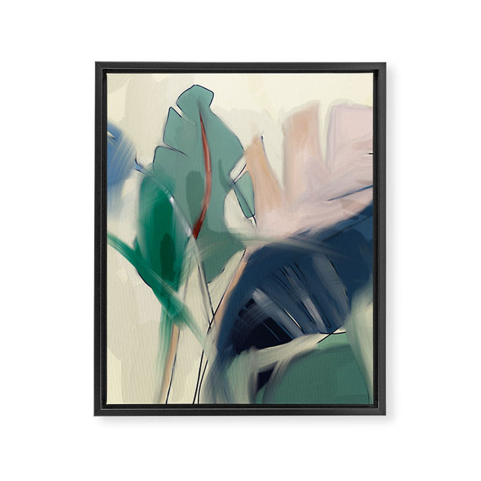 abstract pastel leaves 3 Framed Canvas Print Gallery Image 1
