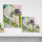 abstract pastel leaves Canvas Print Gallery Image 3