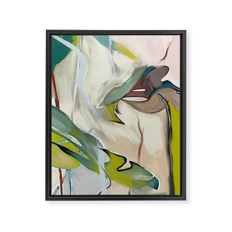 abstract pastel leaves Framed Canvas Print Gallery Image 6