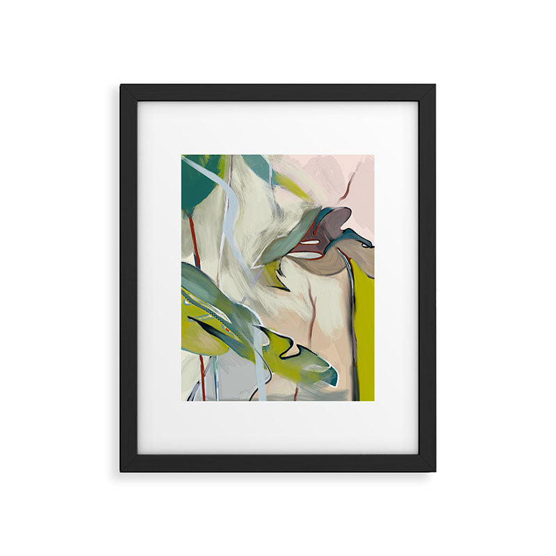 abstract pastel leaves Framed Art Print Gallery Image 5