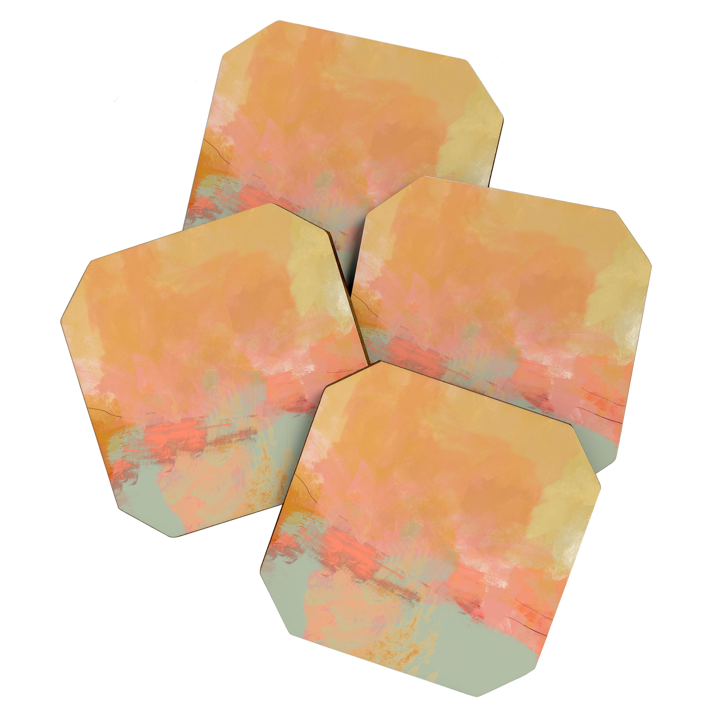 abstract peach sky on mint sea Coaster Gallery Image 1