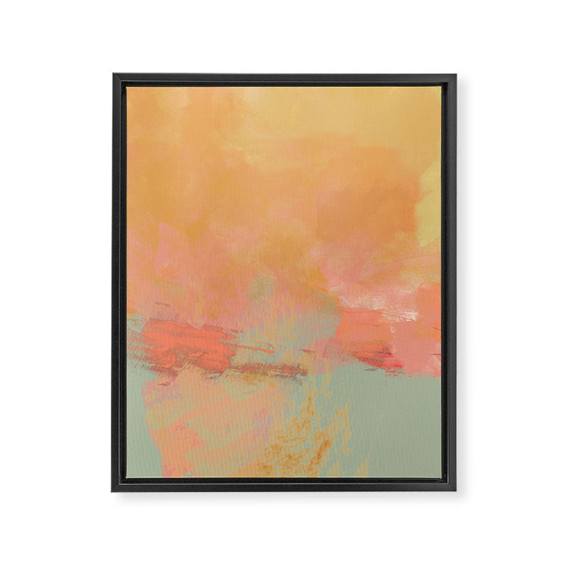 abstract peach sky on mint sea Framed Canvas Print Gallery Image 8