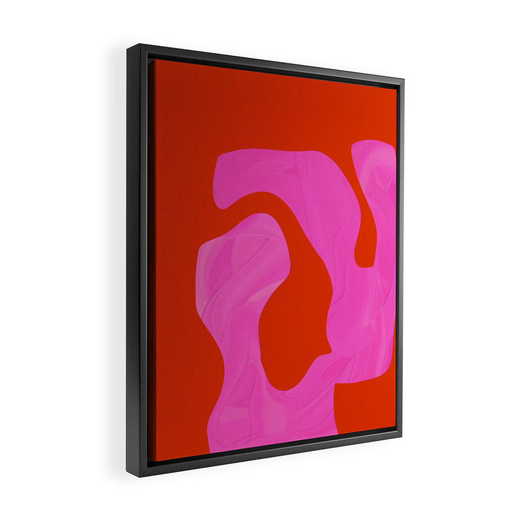 abstract pink orange - imagine 2 Framed Canvas Print Gallery Image 2
