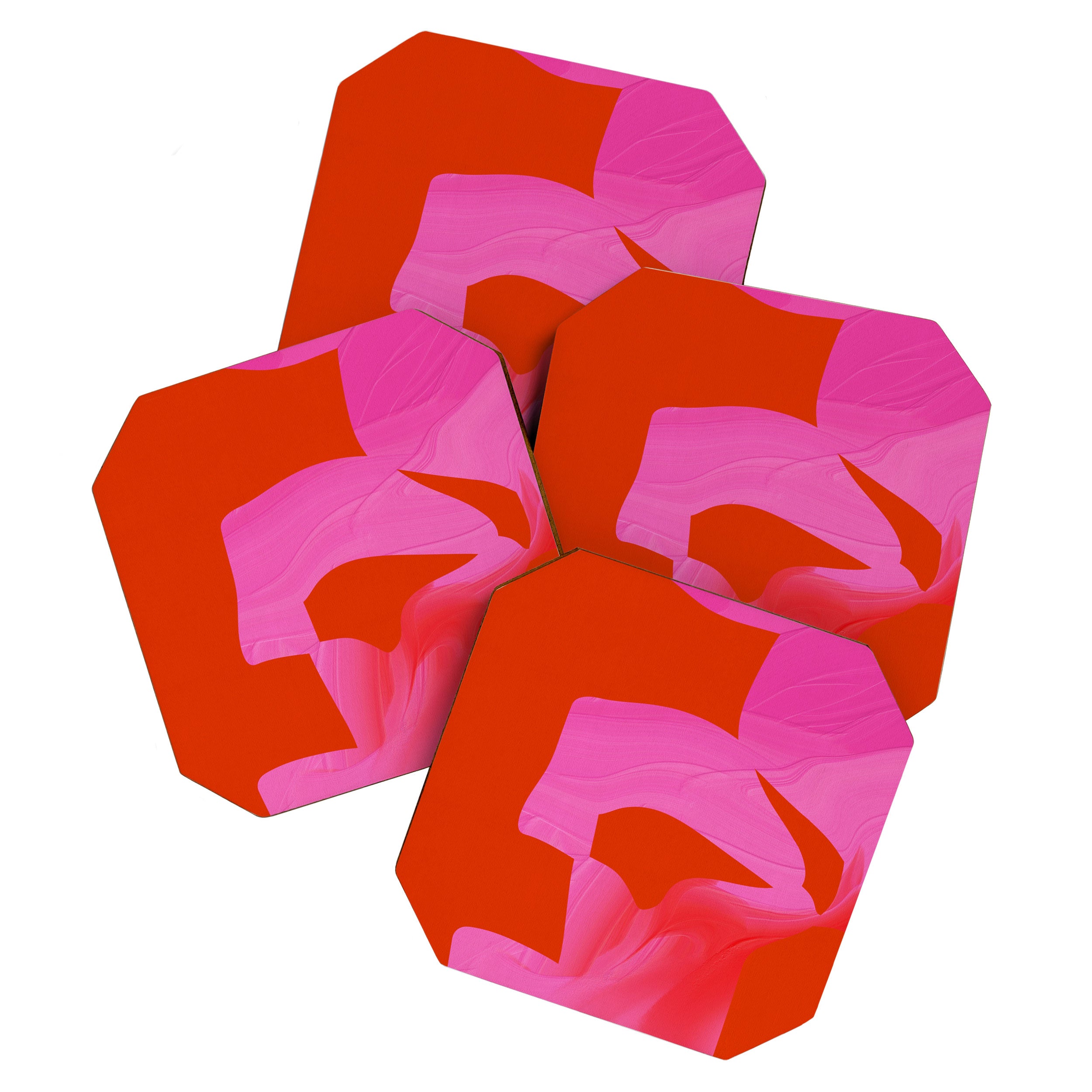 abstract pink orange minimal - imagine 3 Coaster Gallery Image 1