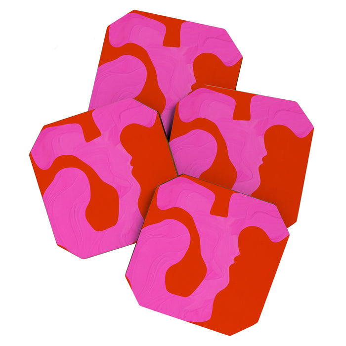 abstract red - imagine 1 Coaster Gallery Image 1