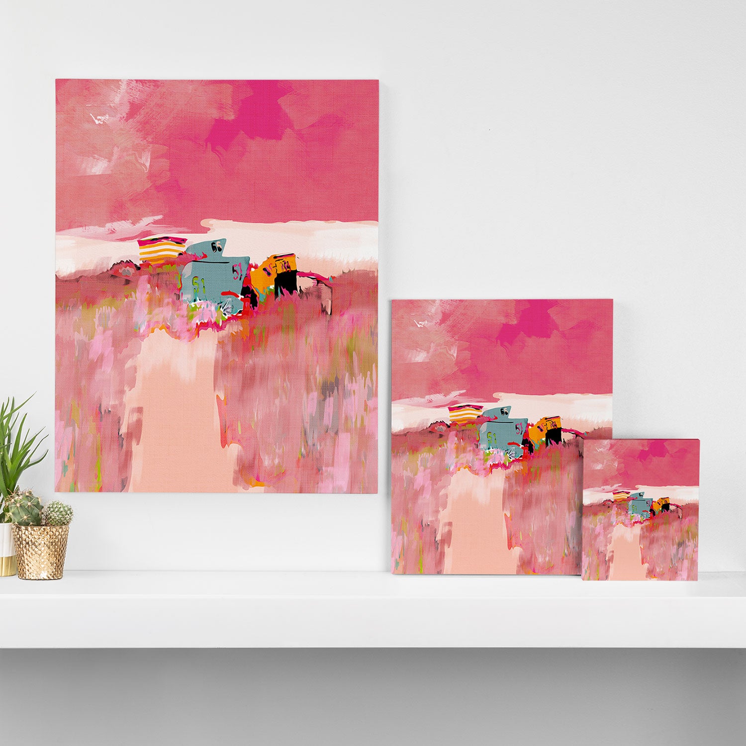 beach life pink Canvas Print Gallery Image 3