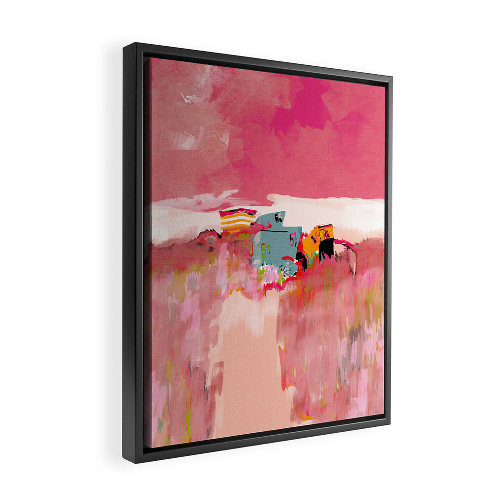 beach life pink Framed Canvas Print Gallery Image 2