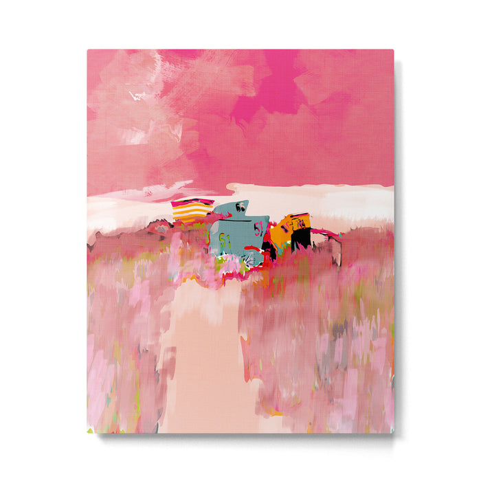 beach life pink Metal Print Gallery Image 1