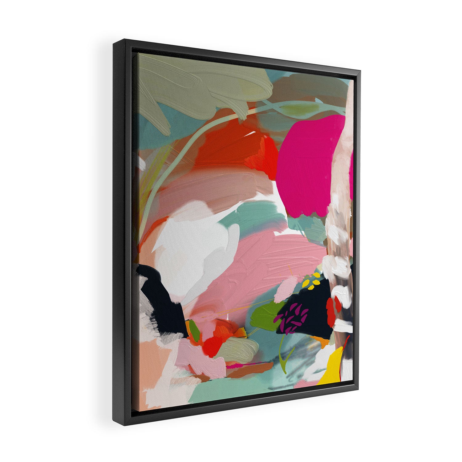 birches in garden abstract modern art Framed Canvas Print Gallery Image 2