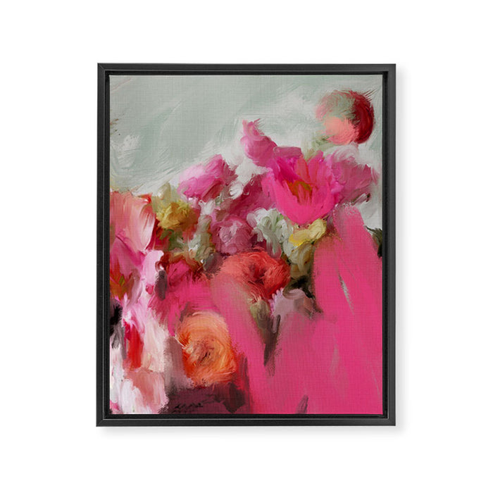 Bouquet floral abstract art Framed Canvas Print Gallery Image 1