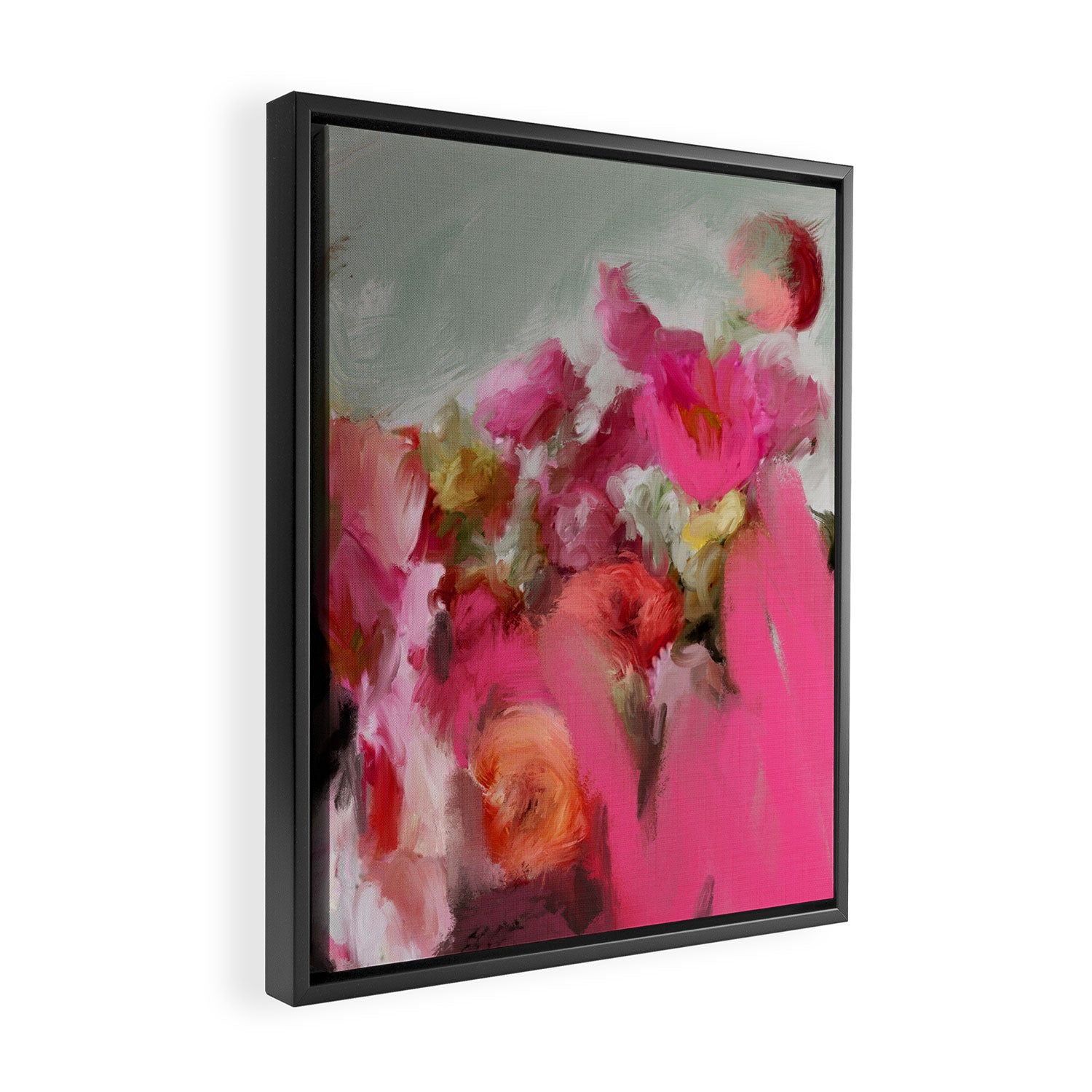Bouquet floral abstract art Framed Canvas Print Gallery Image 2
