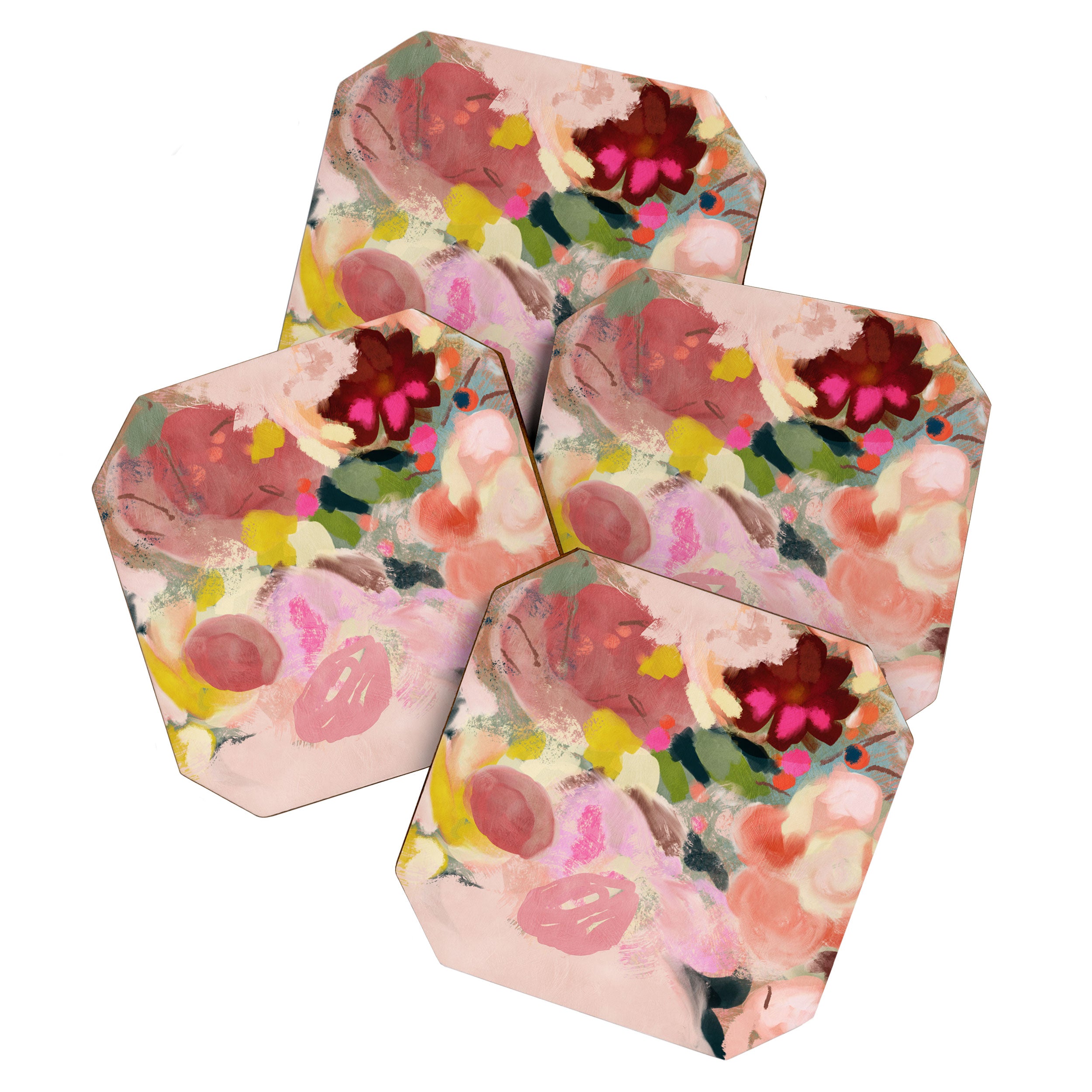 breakfast in my garden abstract art Coaster Gallery Image 1