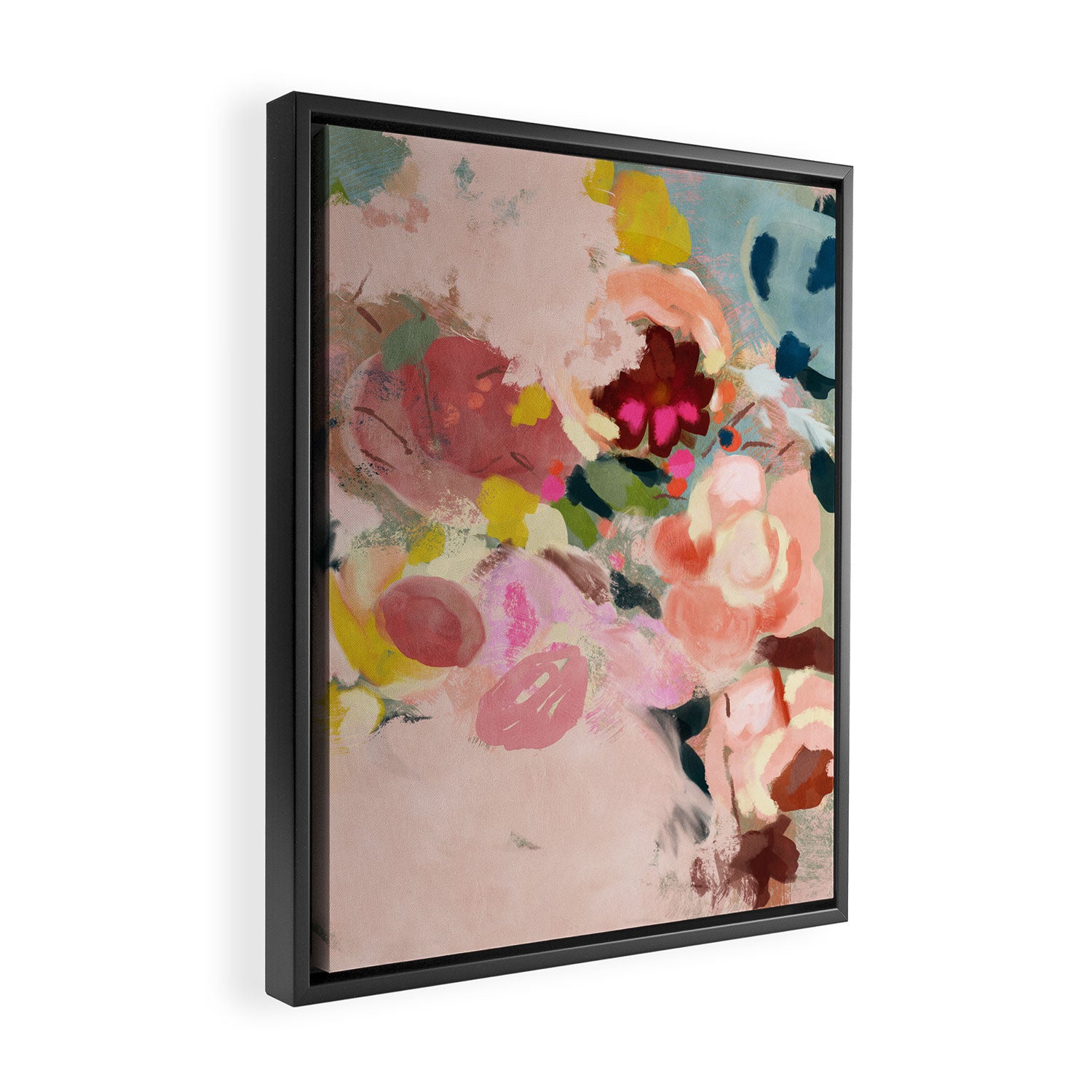 breakfast in my garden abstract art Framed Canvas Print Gallery Image 2