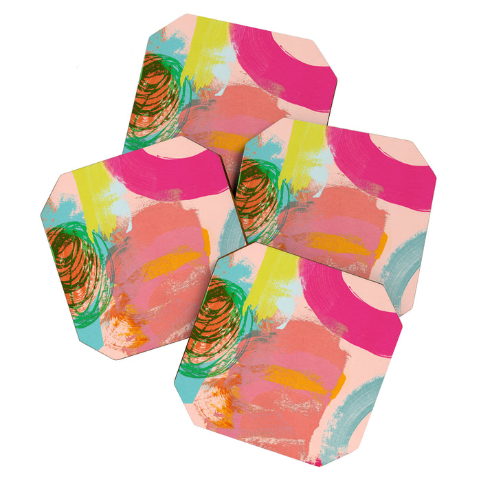 brush strokes abstract art Coaster Gallery Image 1