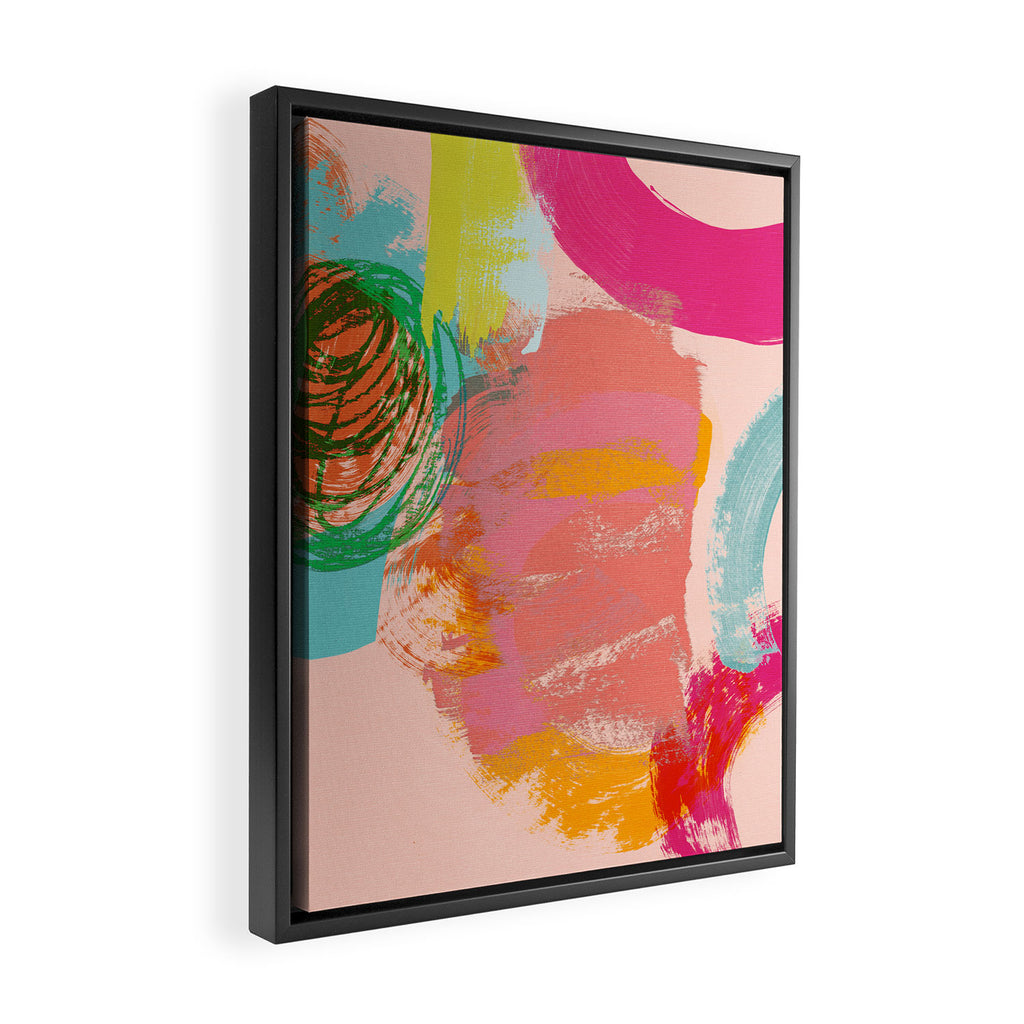 brush strokes abstract art Framed Canvas Print Gallery Image 2