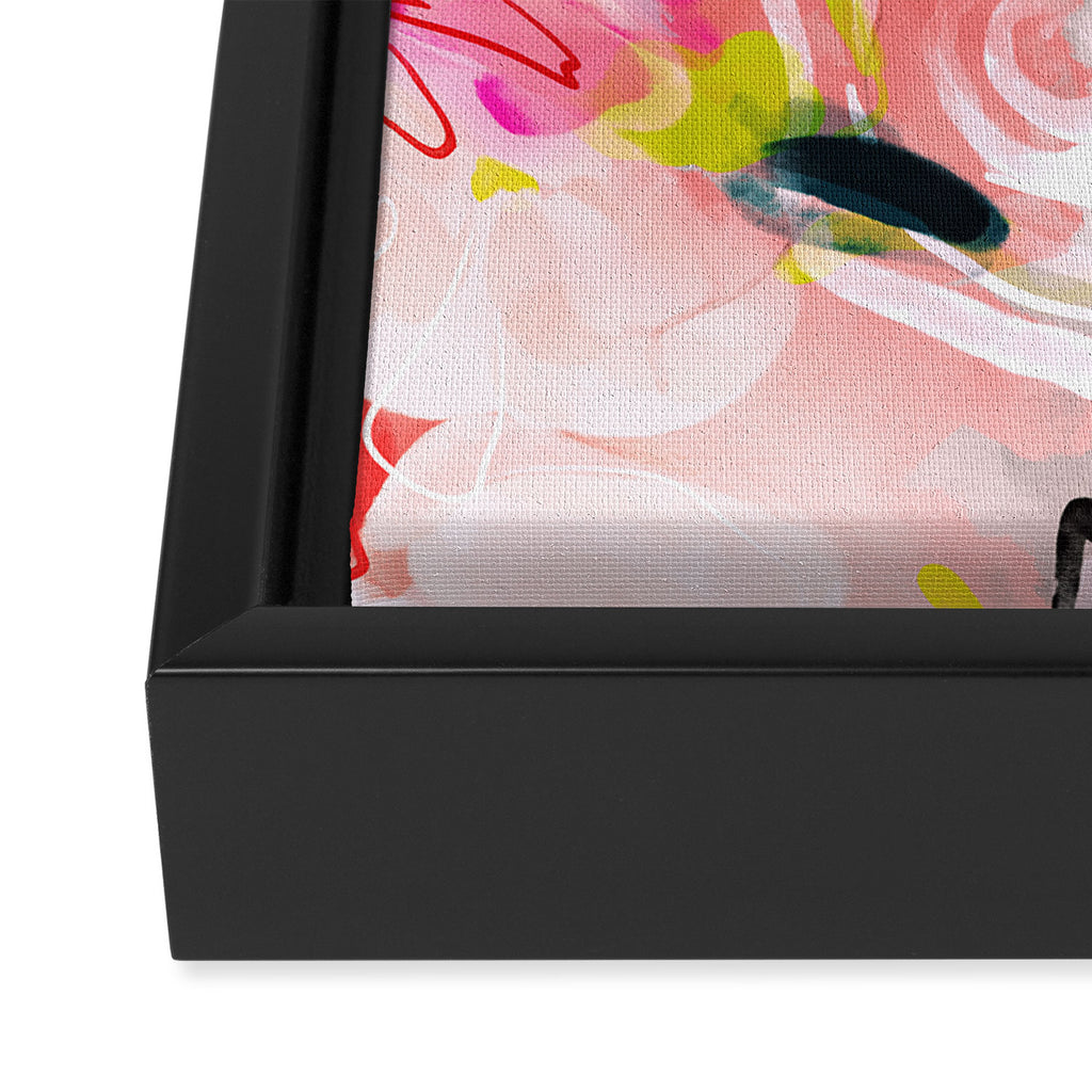 Dream flowers in pink rose floral abstract art Framed Canvas Print Gallery Image 3