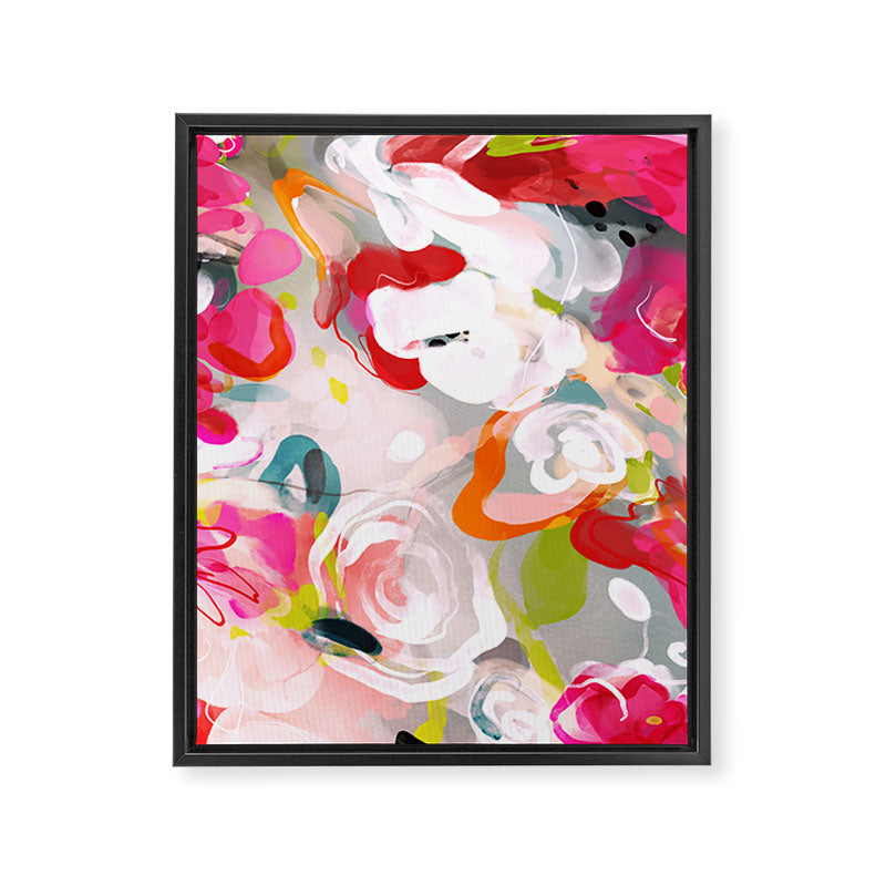 Dream flowers in pink rose floral abstract art Framed Canvas Print Gallery Image 8